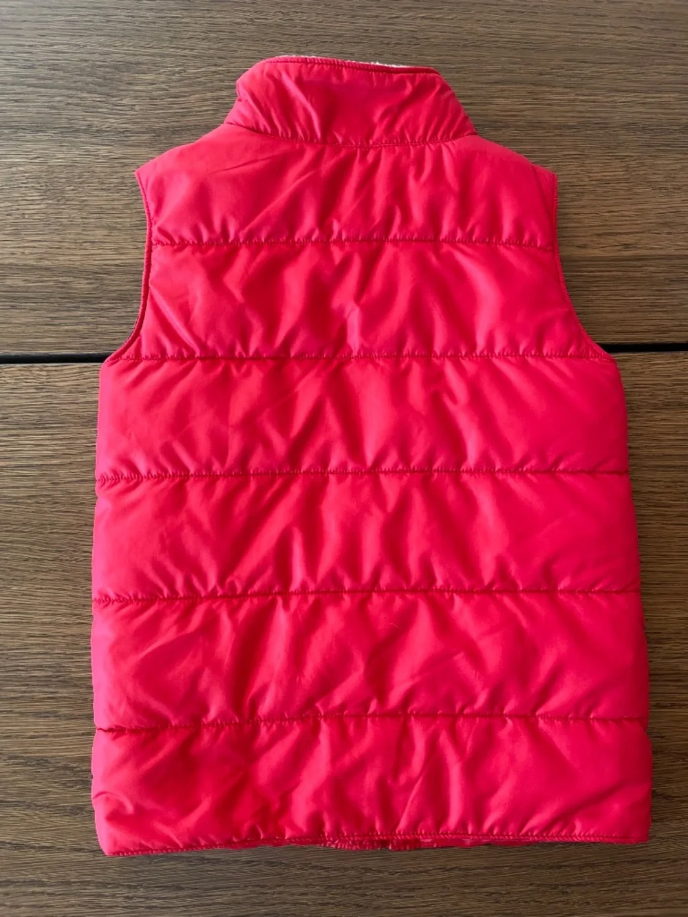 Carter’s Kids Red Puffer Vest Size 6 Sherpa Lined Plaid